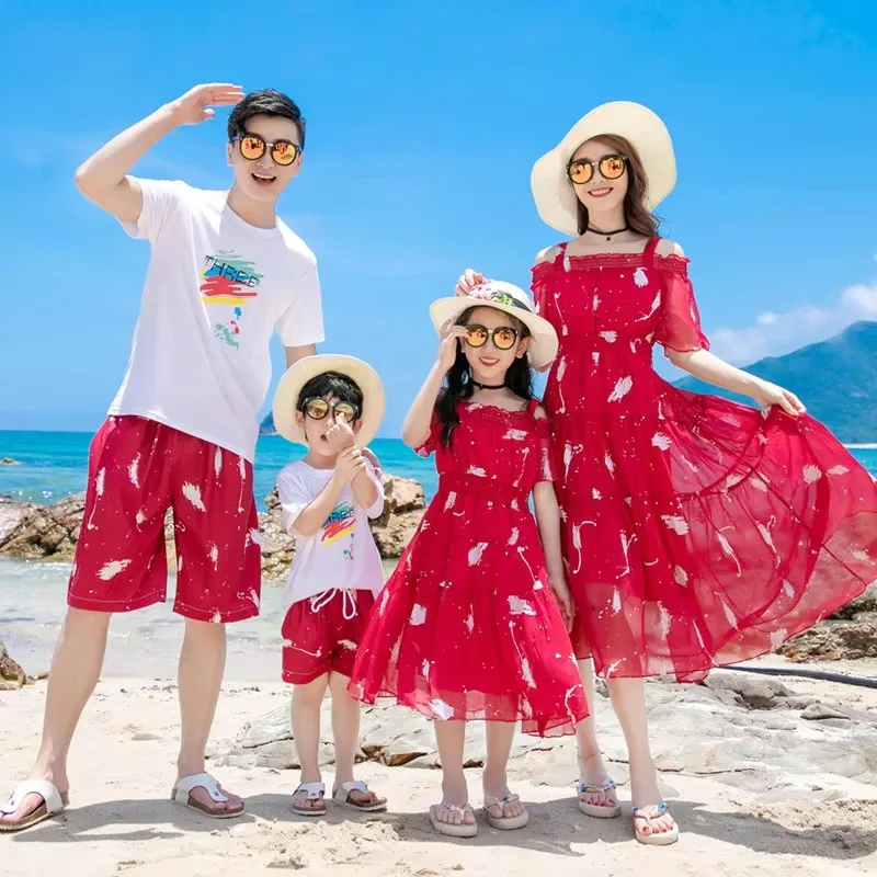 Summer Clothing Looks - Tatil Tatil Görünümü Aile Eşleşen Giyim