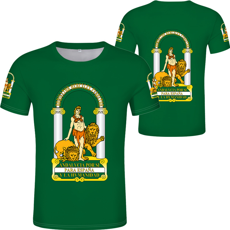 Summer Clothing In Spanish - Andalusia İspanya bayrağı grafik T Shirt