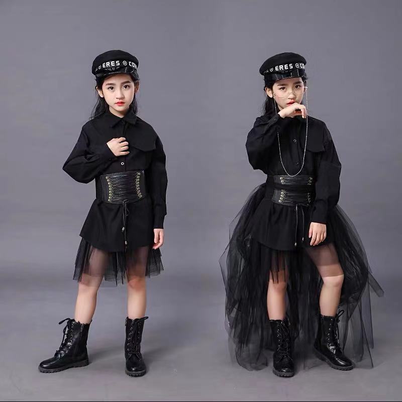 Summer Clothing Girl - Çocuk Siyah Takım Elbise Kız Modeli