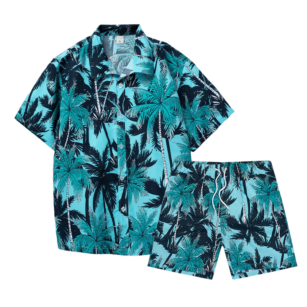 Beach Shirt Hawaiian - Hawaii Hindistan Cevizi Ağacı 3D Baskılı