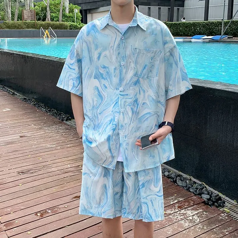 Beach Shirt Hawaiian - Erkek Hawaii Plaj Tie Dye Gömlek