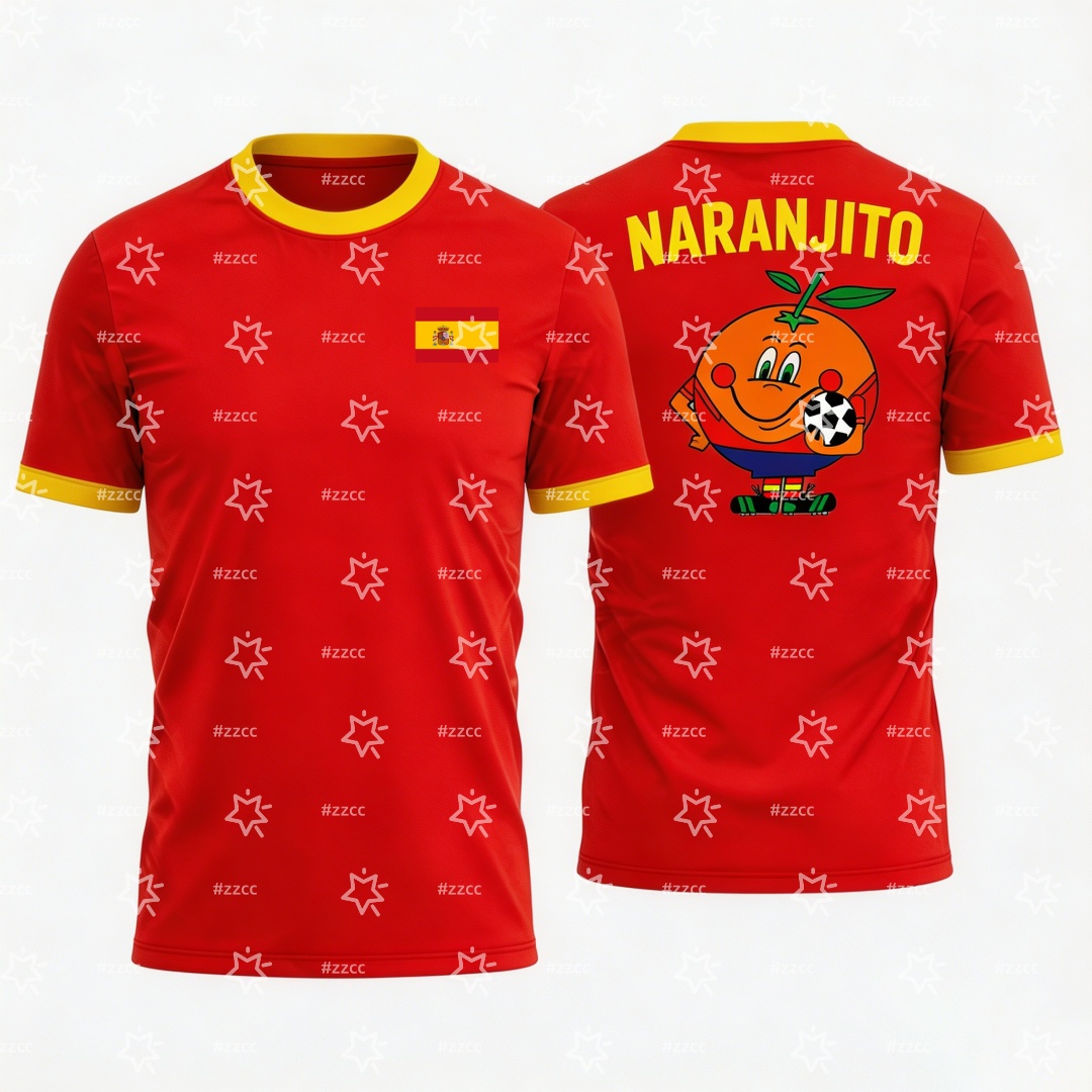 Summer Clothing In Spanish - 2026 Naranjito Grafik Futbol Forması İspanyol
