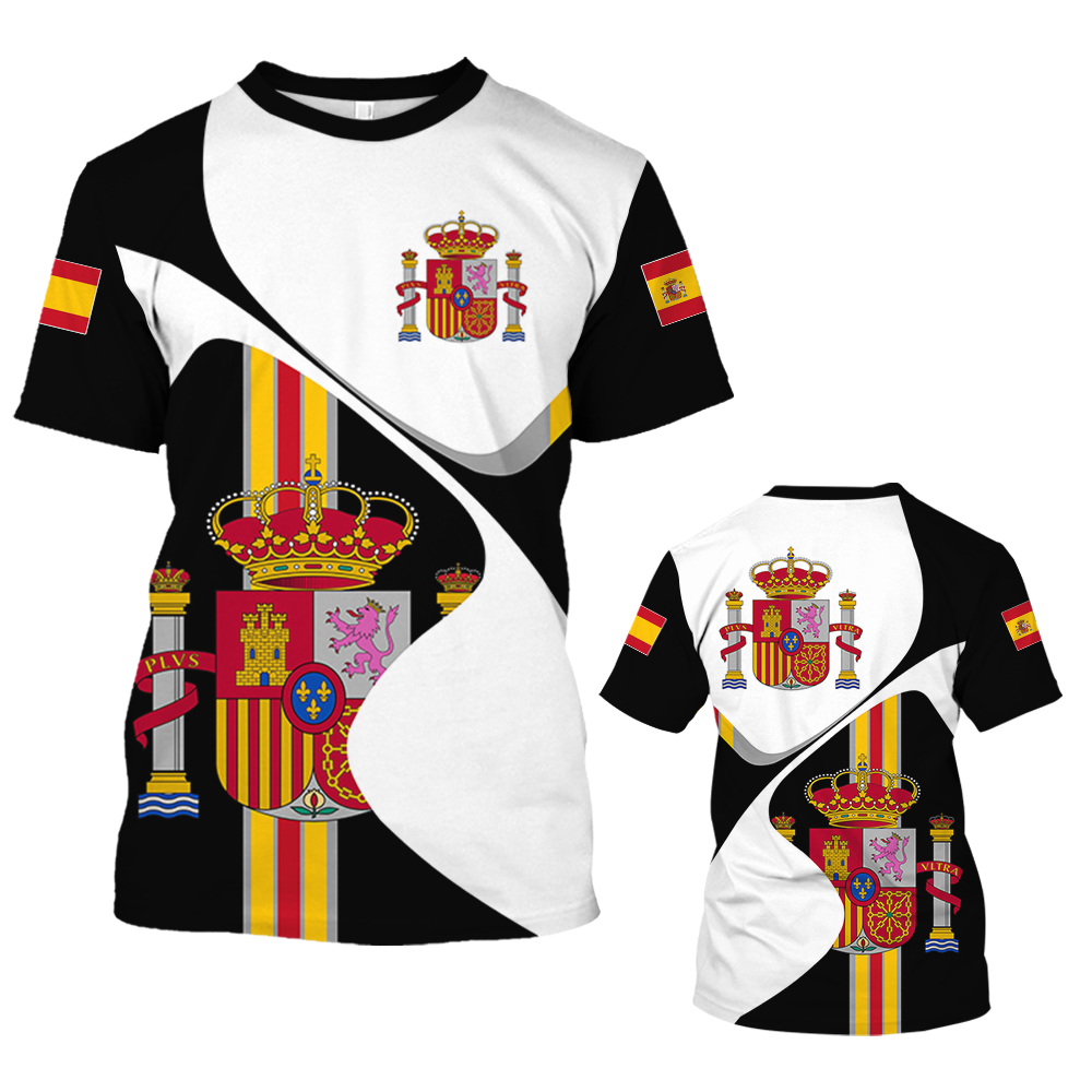 Summer Clothing In Spanish - Vintage İspanya erkek t-shirtü 3D bayrak