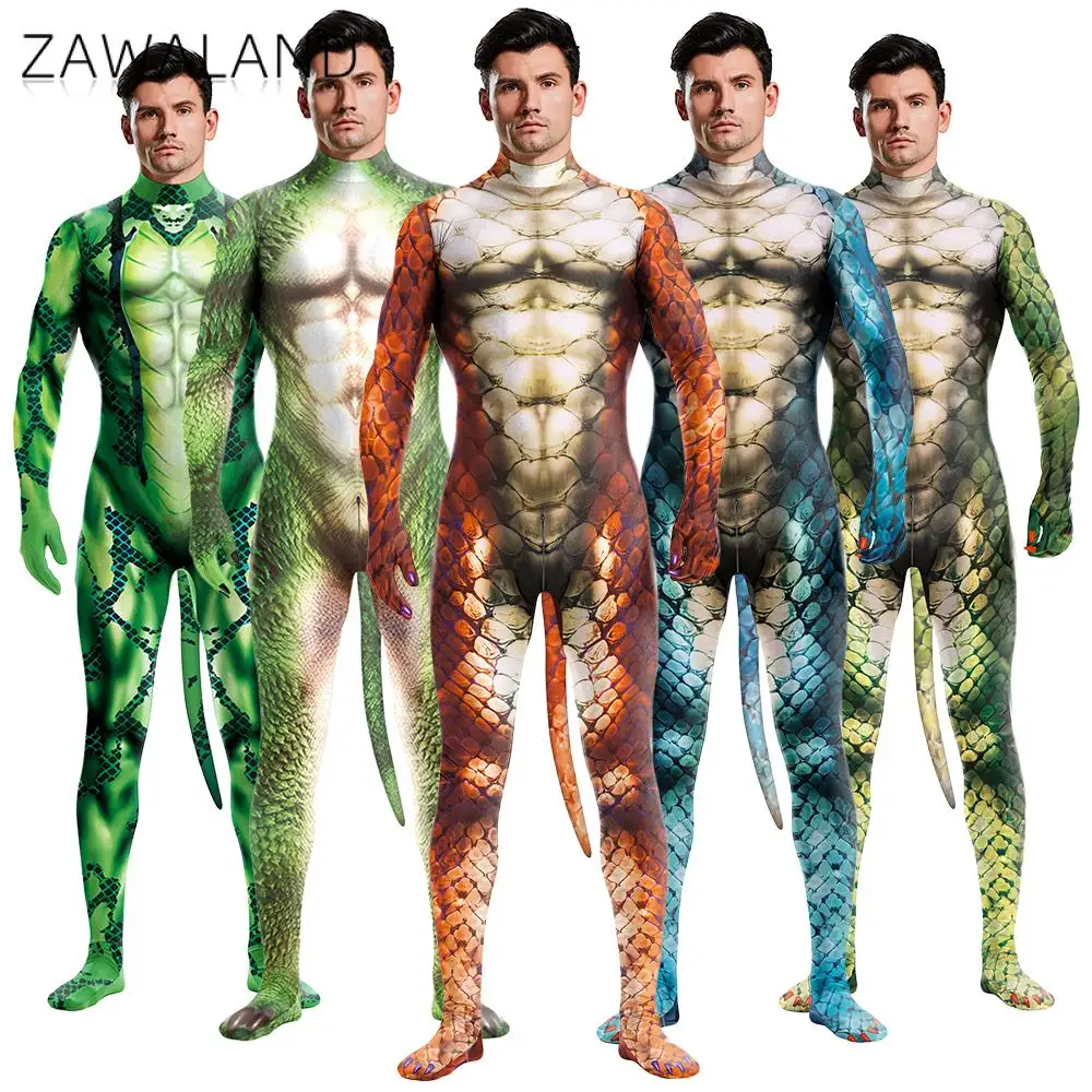 Summer Vacation Clothing Men - Zawaland yılan ejderha erkekler kostümleri cadılar