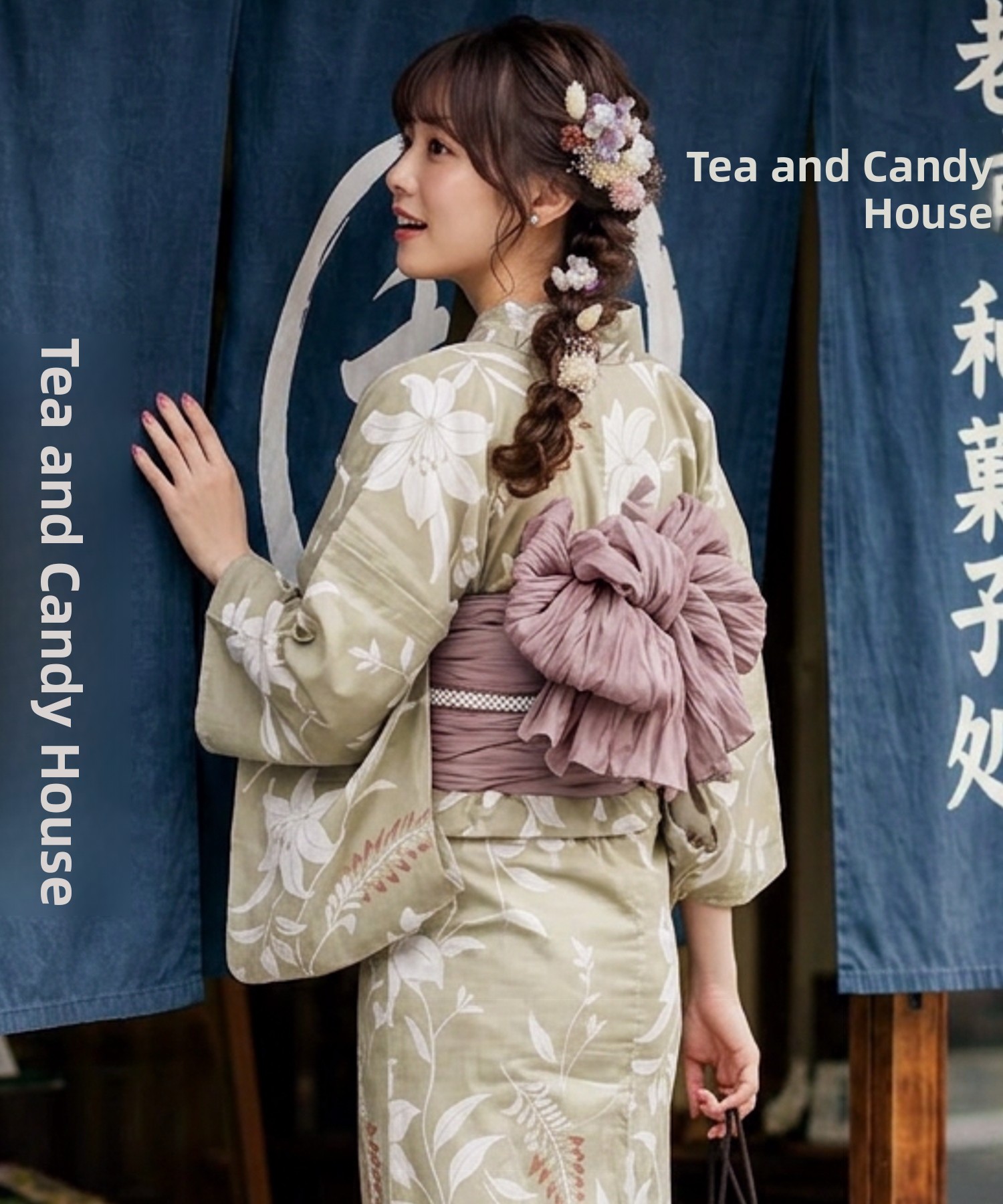 Summer Clothing Girl - Geleneksel Yukata Kimono Pamuklu Keten Kumaş