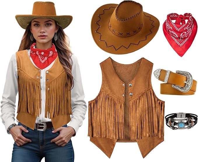 Summer Vacation Clothing Men - Kadın Erkek Cowgirl Kostüm Batı Yelek