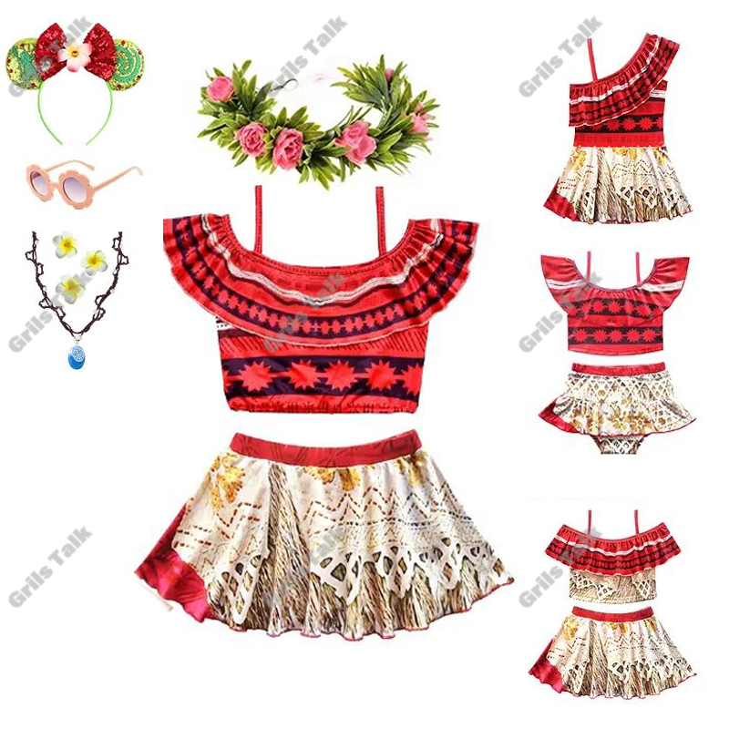 Summer Clothing Kids - Yaz Peri Prenses Moana Cosplay Mayo
