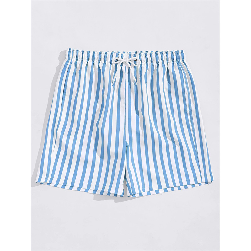 İnce Dikey Çizgili Baskı Plaj  - Summer Vacation Clothing Men incelemesi ve fiyatı