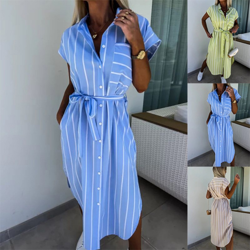 Kadın için Kısa Kollu Çizgili  - Summer Clothing Looks incelemesi ve fiyatı