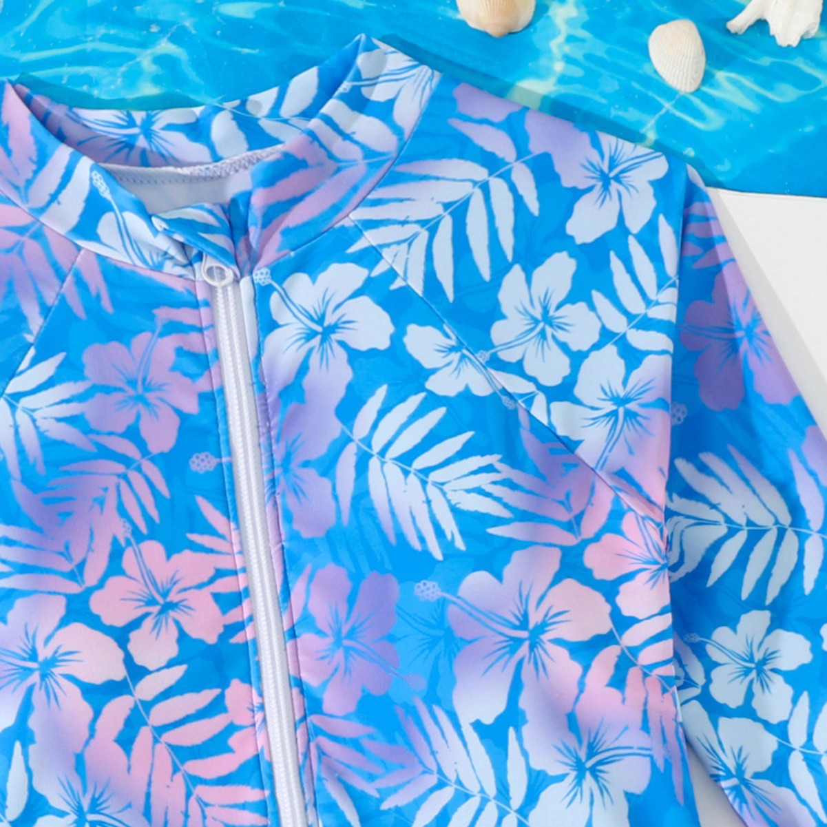 Kızlar Degrade Hibiscus Baskı  - Rash Guard Long Sleeve incelemesi ve fiyatı